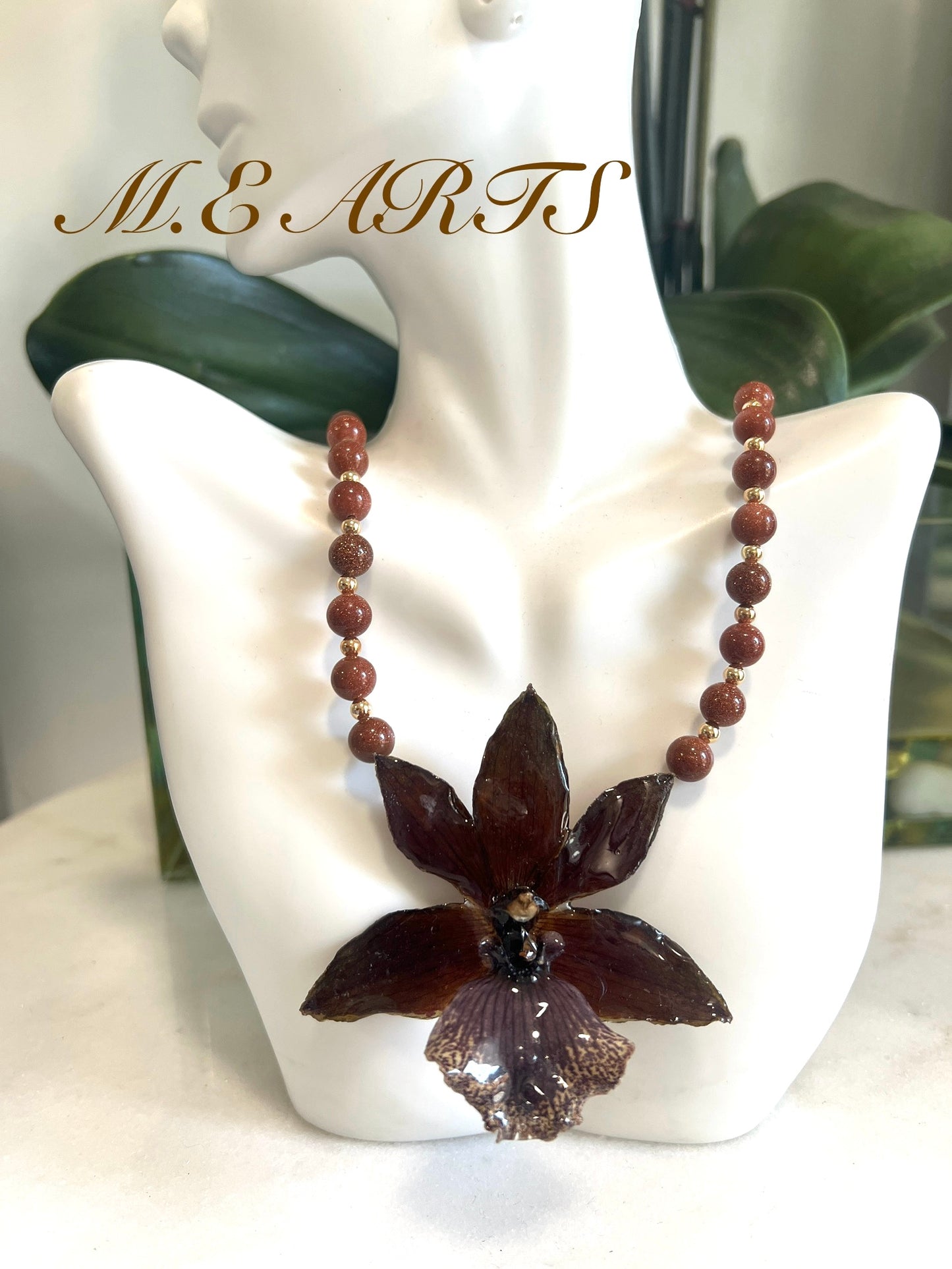 Exotic Orchid & Venturina Necklace