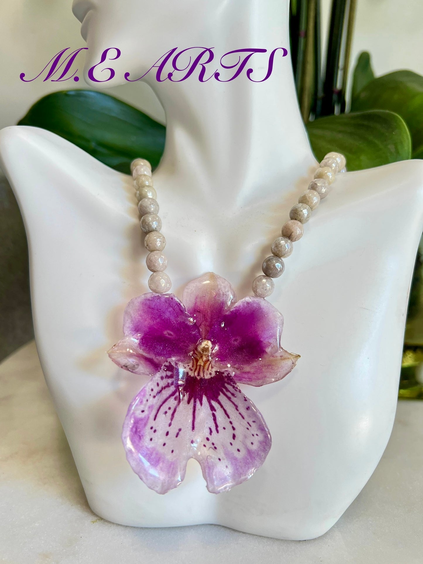Exotic Purple Orchid Necklace