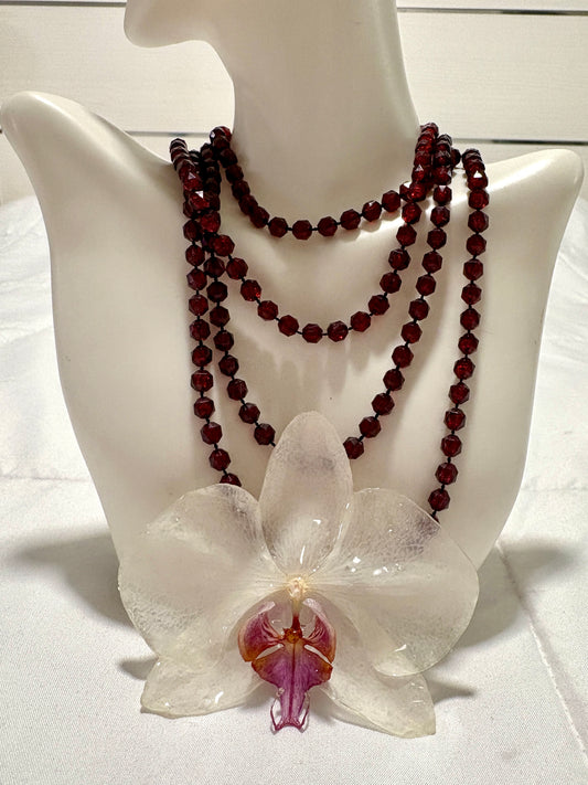White Orchid & Large Necklace
