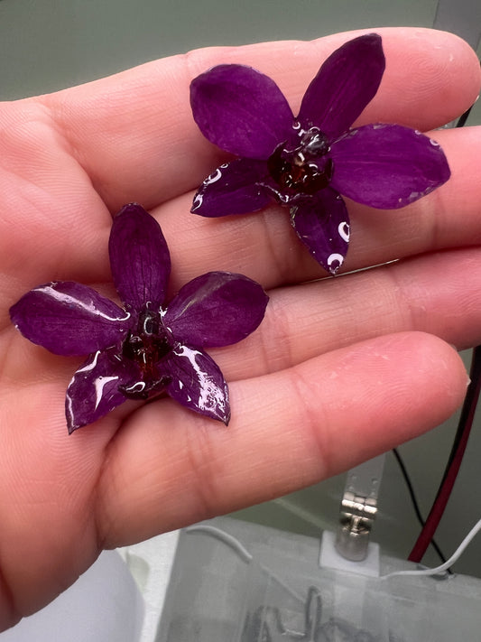 Purple Mini Orchid Earrings