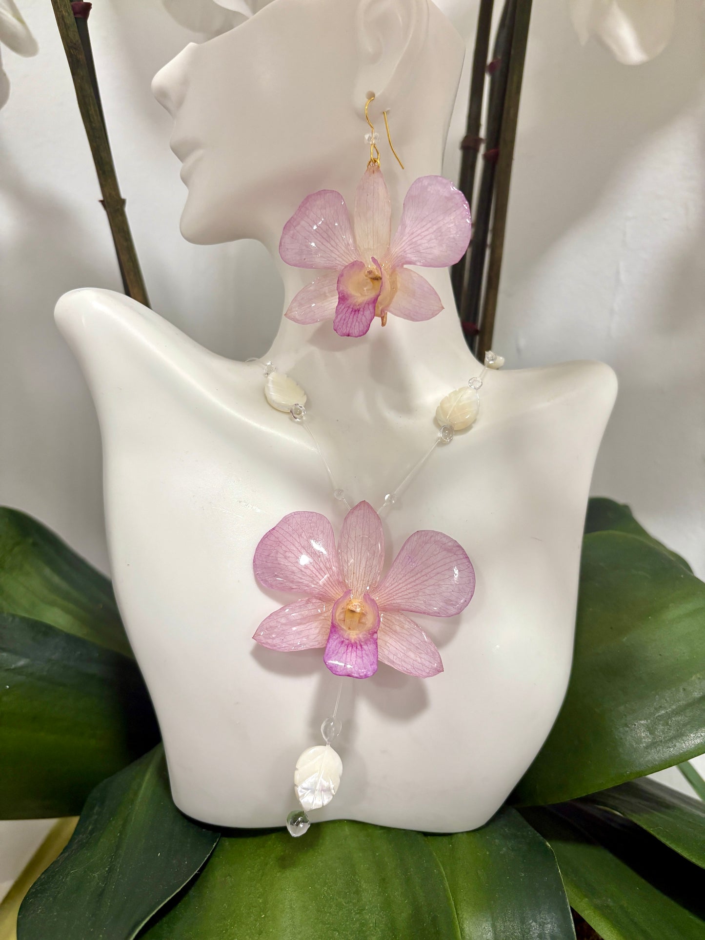 Crystal leaves Orchid Set